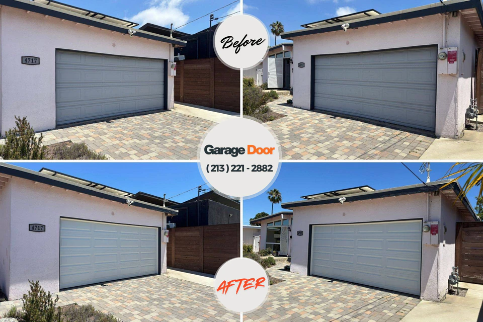 Before and after: garage door spring repair Wellington, OH